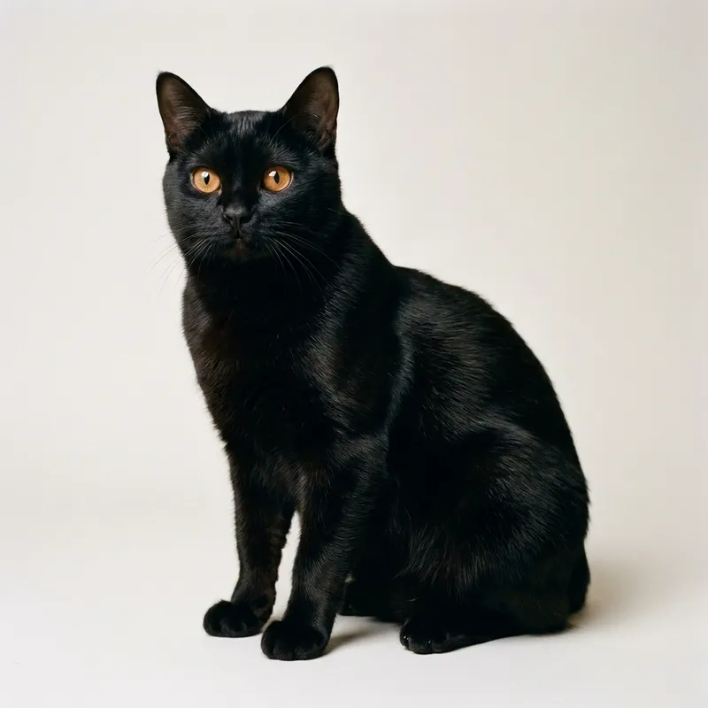 A Bombay cat sitting, full body